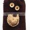 Knitted Cell Phone Case - Owl Grey