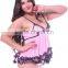 New style floral women pink nighty dress