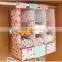 Non wolven fabric decorative Hanging folding storage bag with drawer for bedroom cabinet wardrobe