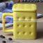 cheap creative cookies unique shape ceramic coffee mug with lid