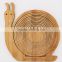 Snail Trailer Spiral-cut Hanging Handle Shaped Bamboo Wood Foldable Carved Fruit Serving Picking Basket