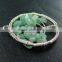 50mm round handmade wiring tree in random green jade jasper stone pendant charm DIY supplies 1820242