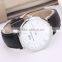 promotional gift genuine leather band thin plate classic quartz watch for business men