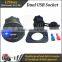Blue Led light Panel Mount Dual USB Socket