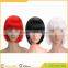 Ladies Straight Flat Bang Short Bob Hair Wig for Halloween Christmas Party Cosplay
