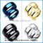 Simple design 8mm width blue/gold/silver/black wholesale stainless steel ring blanks