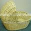 hand made white baby wicker moses basket for home use