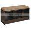 3-Cube Storage Bench with Cushion Seat MDF wood shoe organizer shoe rack home entryway storage bench