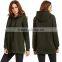 Female Hoodies High Quality Blank Wholesale Loose Fit Pullovers Sweater Side Zipper Spring Custom Longline Hoodies