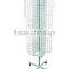 Rotating wire mesh display racks and stands