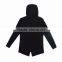 Mens Slim Fitted Long Hooded Cool Black Outerwear Jackets