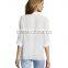 100% Polyester Long Sleeve v Neck Blouse Hi-low Woman Blouse