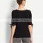 OEM lady blank t-shirt women tie up sleeve t shirt with wholesale price china