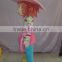 EVA plush material mascot costume head with cooling fan strawberry girl mascot for adult