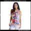 Latest Sleeveless Printed Tank Top Designs Floral Printed Tank Top For Girls