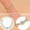 Retro Luxury Beach Foot Decorative Blue Rhinestone Flower Ankle Bracelet Anklet