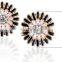 2016 new fashion sparkling earrings sunflowers zircon imitation jewelry accessories girls wedding gift