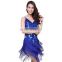 Hot sale fashion big sequins high tassel women latin dance dress L-7069#