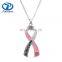 pink ribbon Breast Cancer Awareness necklace