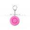 Promotional Gift Round Shaped Mini Keychain Personal Alarm With LED Light