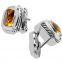 Sterling Silver Jewelry 11mm Albion Earrings with Citrine(E-072)