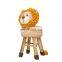 Yarncrafts Little Lion Shape 100% Polyester Chenille yarn Handmade Hand Knitted Crochet Footstool Chair With Removable