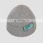 Custom Woven Logo winter knitted hat, Merino Wool Beanie Hats