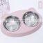 Stainless steel double bowl thickened high quality  pet bowl