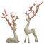 Creative Resin Peach Horn Deer Sets With White Skin Table Decoration Couple Deers Set As Furnishing Craft Ornaments For Home Decor
