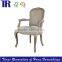 Louis XV Cabriolet linen back chair, French Fabric linen ArmChair,Antique Solid Wood Arm Chair