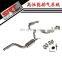super racing tailpipe flexible exhaust pipe for Volkswagen CC downpipe loading cat back with quad double tip
