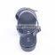 China wholesale fancy style ankle strap flat sandals with double golden buckles