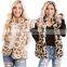 A drop shipping custom brand ladies autumn and winter new hot sale lamb cashmere leopard print zipper vest jacket