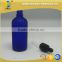 cobalt blue glass essential oil bottles with dropper