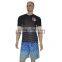 Sublimaiton print 100% polyester men's black compressed dry fit t-shirt