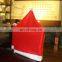 Custom Label Cute Hat Shape Red Removable Dining Safe New Arrival White Christmas Covers Chair