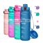 1000ml One-hand Opening BPA Free Leak-proof Tritan Plastic Kids Motivational Water Bottles with Times