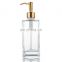 Longan Round & Square Clear Liquid Soap Dispenser Glass Lotion Bottle With Stainless Steel Lotion Pump