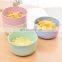 Eco-friendly Biodegradable Cereal 16oz Plastic Bowl Setfiber Food  Rice 12cm Cutlery Dinnerfiber Salad Wheat Straw Bowl
