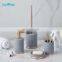 Bathroom accessories Set Toilet Brush Holder Soap Dispenser Tumbler Soap Dish linear Shape Concrete with Color Coating