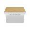 Amazon hot sale storage food container kitchen bamboo bread box bin with bamboo cutting board lid