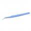 Professional precise eyelash grafting tweezers Planting eyelash clip Purple straight head elbow eyelash clip eyelash beauty tool elbow
