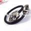 fashion chain black handmade fashion skull leather bracelet