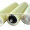 Wear resistant plastic resin conveyor idler roller for conveyor belt