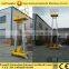 Double masts aluminium lift mobile telescopic vertical lift up mechanism