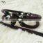 Fashion Viya Jewelry Top Sale Real Stingray Leather Bracelet Handmade Skull Bracelet with Diamond Eyes For Wholesales