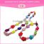 2016 new fashion design hot sale strawberry heart necklace bead love bracelet nigeria beads jewelry set