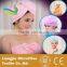 custom embroidered hair towels hair turban yarn dyed