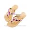 New womans artificial stone toe post ladies slippers sandals 2015