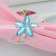 table decoration & accessories type flower shape acrylic stones metal alloy napkin rings